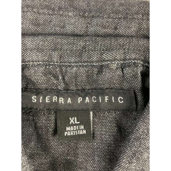 Sierra Pacific Button Down Shirt Men XL Black Sleeve Button Front Chest Pocket - Picture 4 of 9